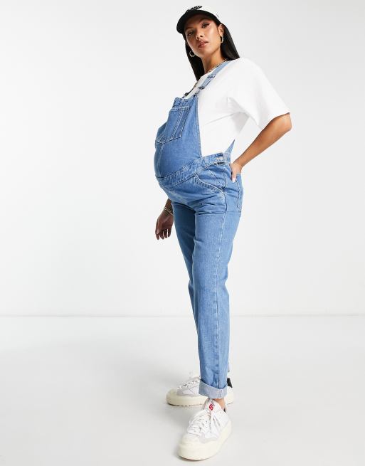 Maternity Denim Dungaree Shorts