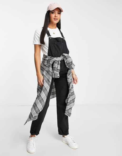 ASOS Maternity DESIGN maternity jersey dungaree jumpsuit in black -  ShopStyle