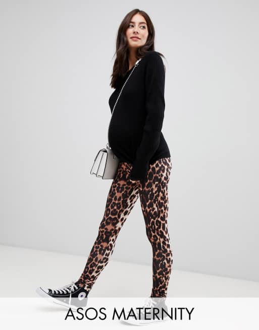 ASOS DESIGN Maternity over the bump animal print legging