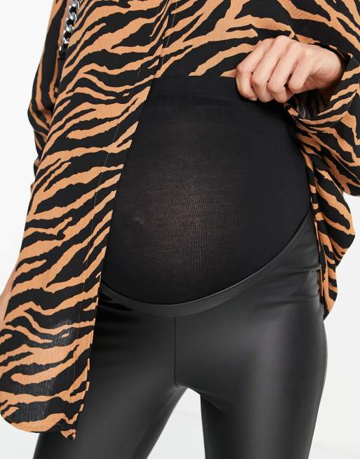 Maternity black outlet leather leggings