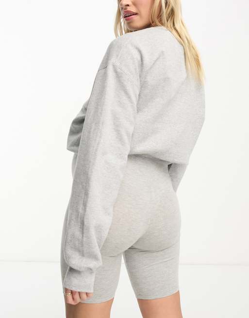 ASOS DESIGN Maternity over the bump basic legging short in heather gray, 3 of 5