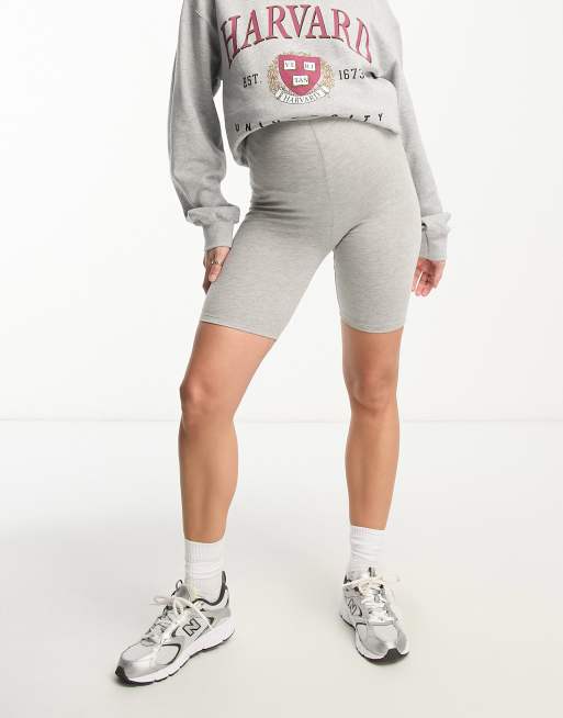 ASOS DESIGN Maternity over the bump basic legging short in heather gray, 5 of 5