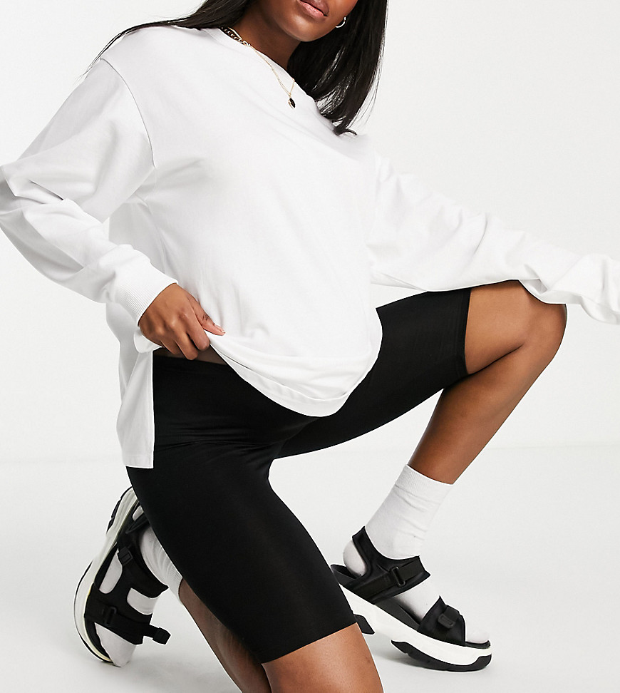 Asos Maternity Asos Design Maternity Over The Bump Basic Legging Shorts-black