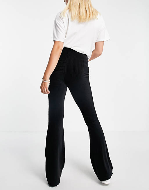 Trousers & Leggings Maternity over the bump kick flare trouser in cord in black 