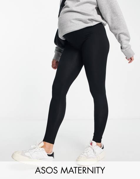 Pack of 2 Leggings in Stretch Jersey Knit for Maternity - black