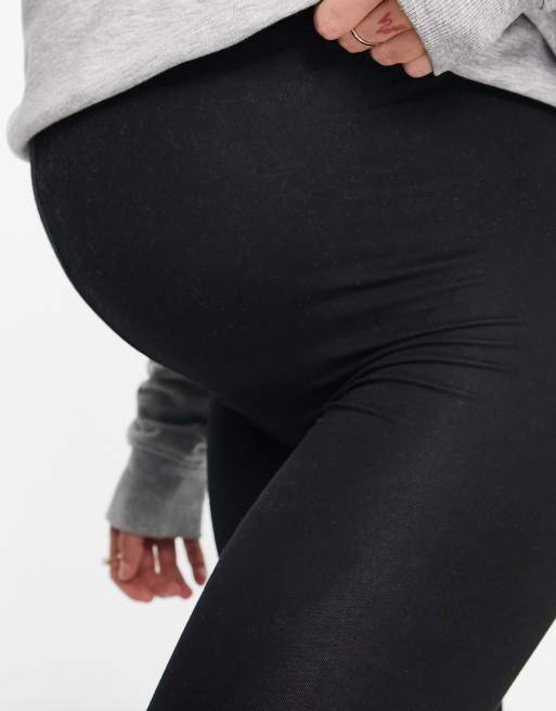 ASOS DESIGN Maternity Petite over/under-the-bump premium supersoft leggings  in cotton modal