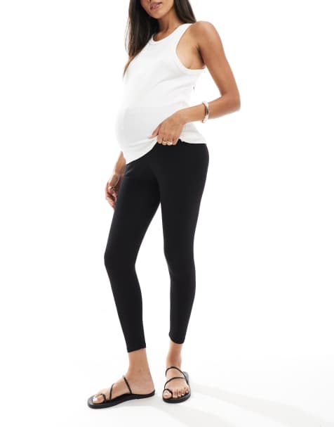 ASOS DESIGN Maternity over-the-bump leggings in black - view 1