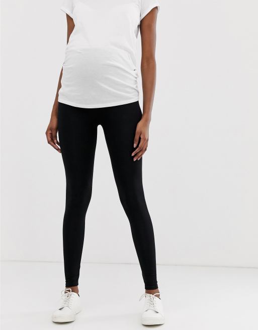 ASOS DESIGN Maternity over the bump leggings in black, 4 of 4