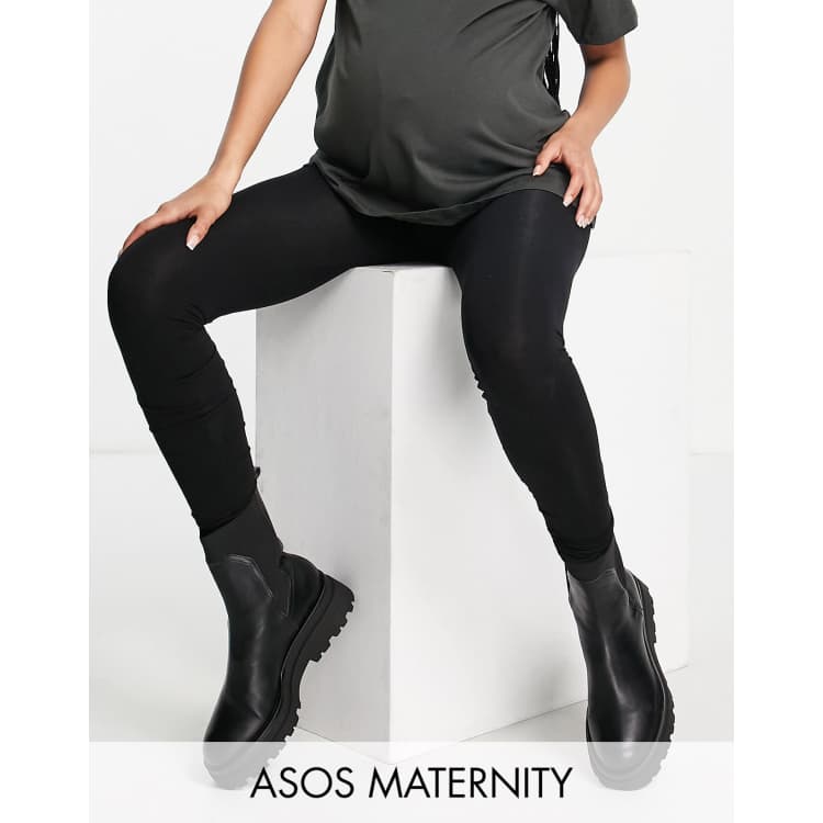 ASOS DESIGN high waisted cotton modal leggings in navy