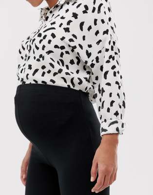 ASOS DESIGN Maternity cotton modal over the bump supersoft leggings in slate