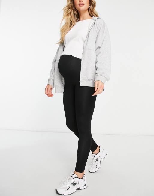 ASOS DESIGN Maternity over the bump legging with side split in black