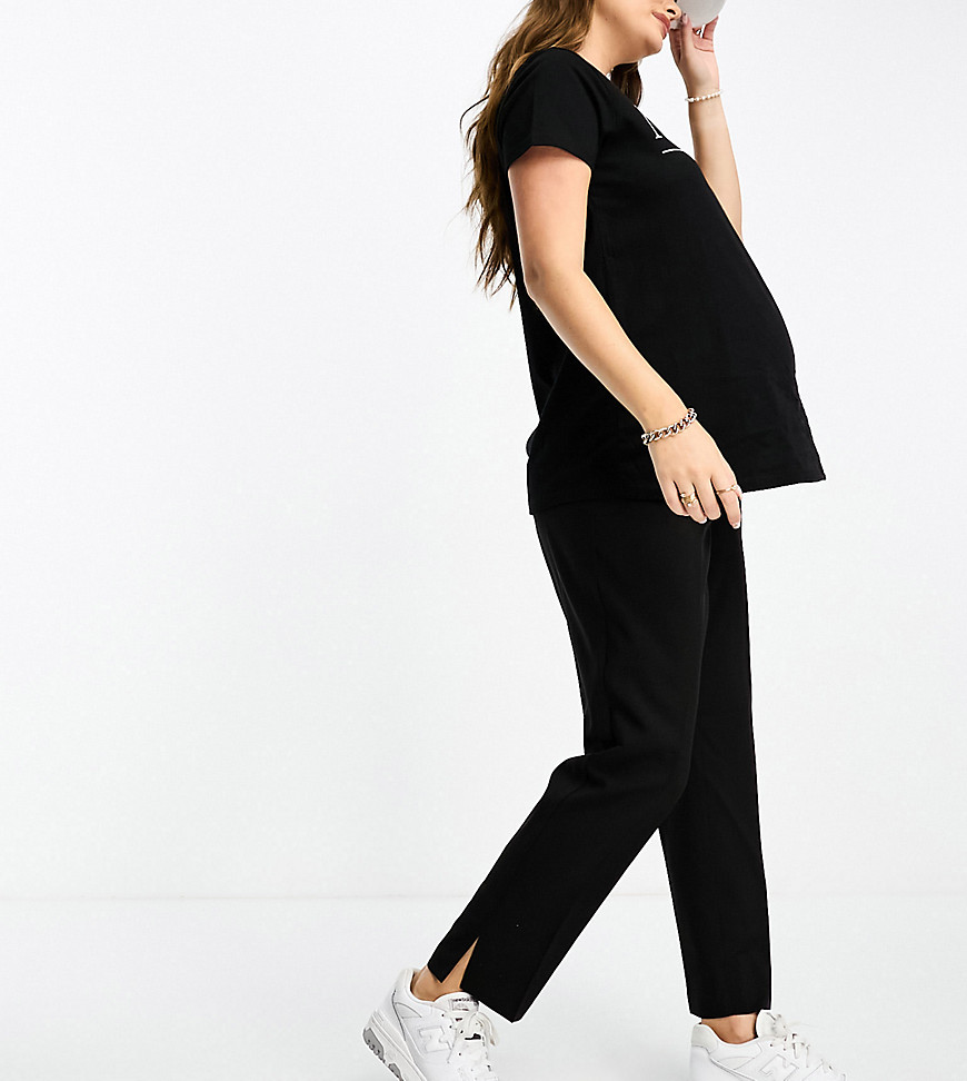 Asos Maternity Asos Design Maternity Over The Bump Slim Cigarette Pants In Black