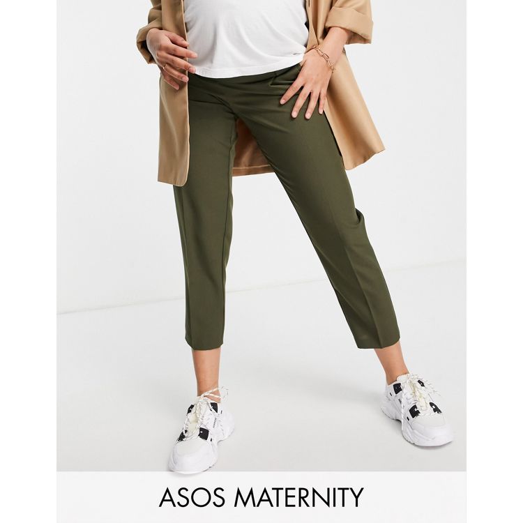 ASOS DESIGN Maternity smart tapered pants in apple green