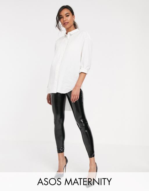 ASOS DESIGN Maternity cotton modal over the bump supersoft leggings in slate