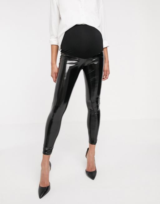 ASOS DESIGN Maternity over the bump legging with side split in black