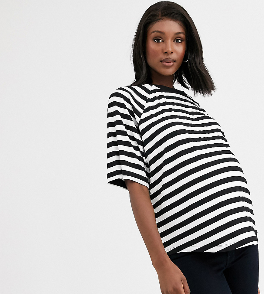 ASOS DESIGN Maternity oversized boxy t-shirt in stripe-Multi