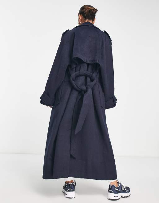 Asos navy clearance coat