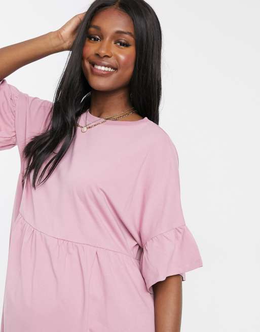 Asos pink best sale smock dress