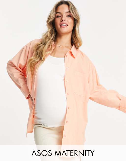 Womens Pink Top apricot Sequin Long Sleeve Button-Up Plus Size