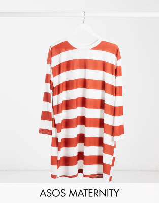 asos red and white striped top