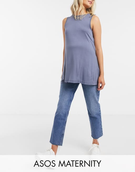 ASOS DESIGN Maternity oversized longline swing singlet in elephant grey