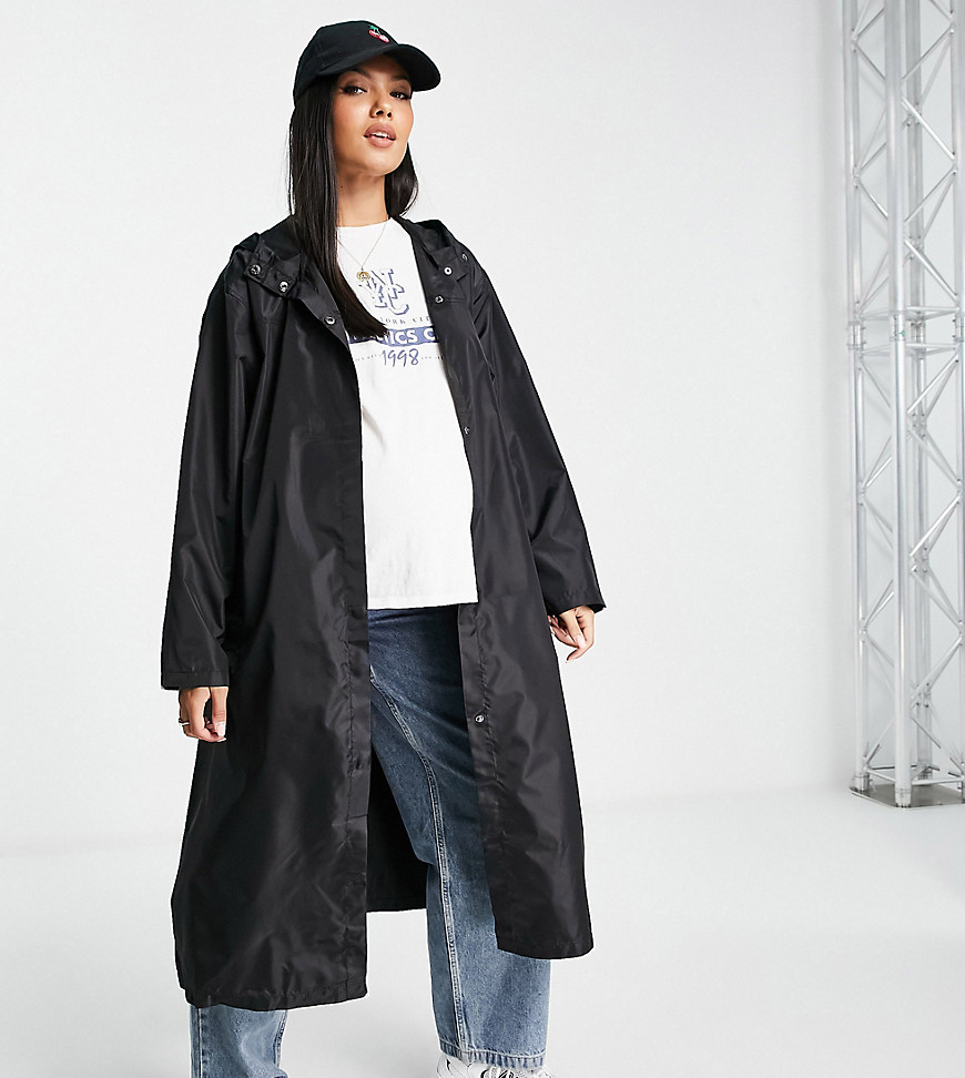 ASOS Maternity ASOS DESIGN Maternity oversized recycled rain parka coat in black