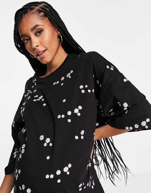 maternity oversized shirt dress Freya Maternity Tiered Cotton Shirt Dress In Blue Stripe