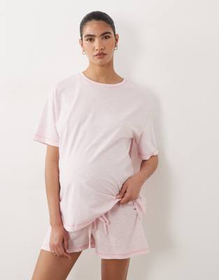 Asos Maternity Asos Design Maternity Oversized Tee And Short Pyjama Set In No Colour