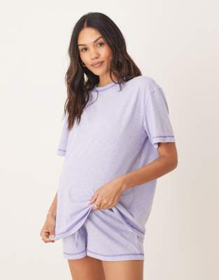 ASOS DESIGN Maternity oversized tee &amp; shor...