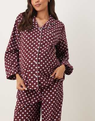 Asos Maternity Asos Design Maternity Pajama Set In Multi