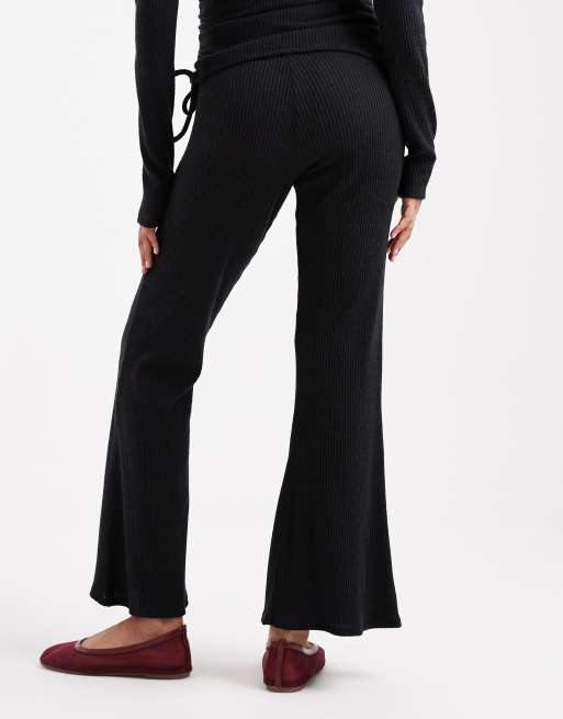 ASOS DESIGN Maternity - Pantalon évasé d'ensemble côtelé - Noir, 4 de 5