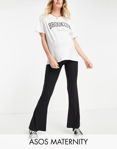 ASOS DESIGN Maternity - Pantalon évasé recouvrant le ventre - Noir - view 1