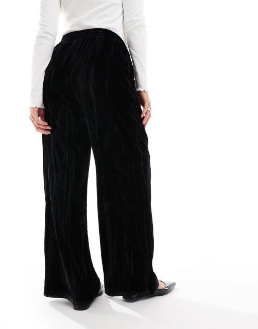 ASOS DESIGN Maternity - Pantalon facile à enfiler en velours froissé - Noir, 4 de 5