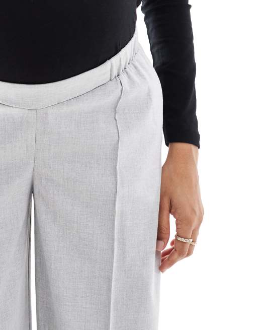 ASOS DESIGN Maternity - Pantaloni alla caviglia sartoriali grigi, 3 di 5