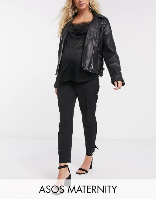 ASOS DESIGN Maternity - Pantaloni da abito a sigaretta sartoriali mix & match con fascia per il pancione