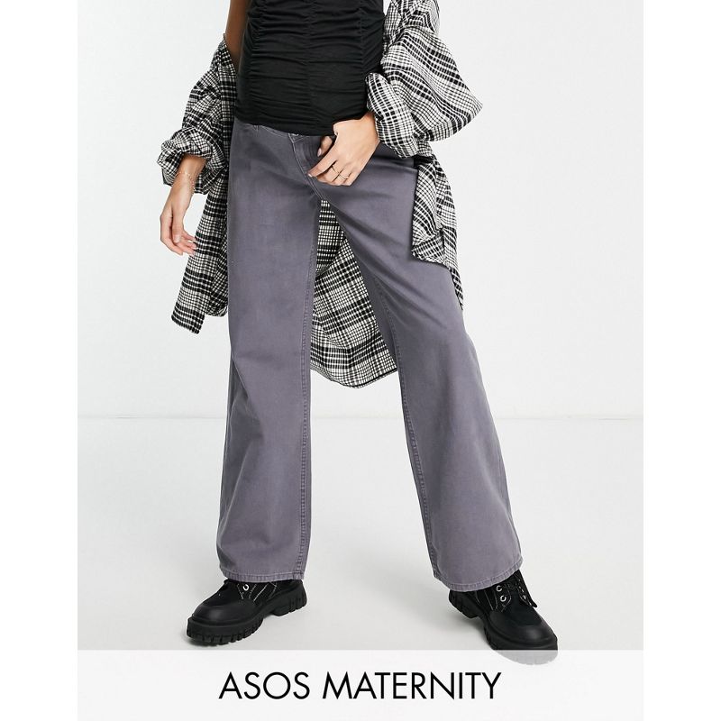JpRCK Donna DESIGN Maternity - Pantaloni dad a fondo ampio grigio slavato