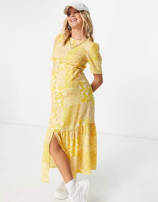 Asos maternity store yellow dress