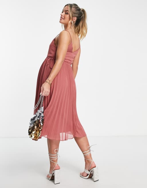 Asos maternity pleated discount dress