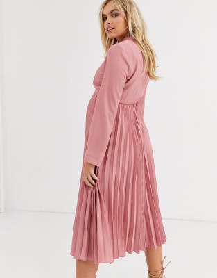 asos maternity pleated dress