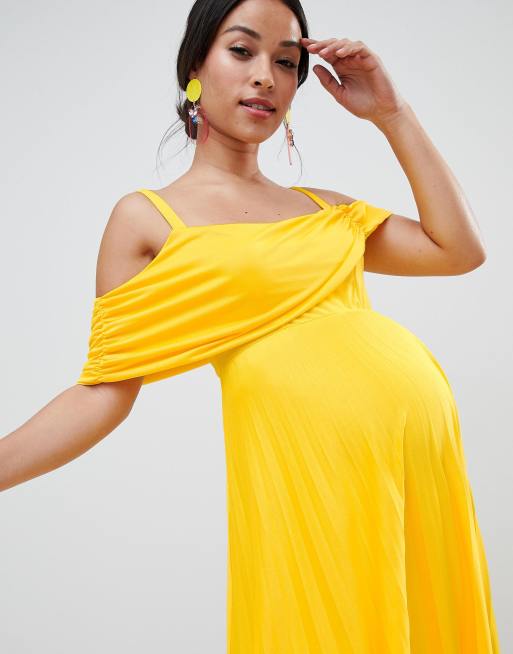 Asos maternity yellow dress best sale