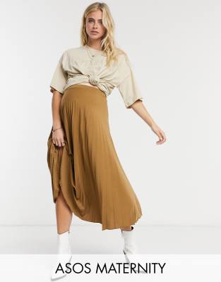 Pleated midi 2024 skirt maternity