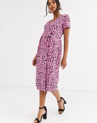 asos pink leopard dress