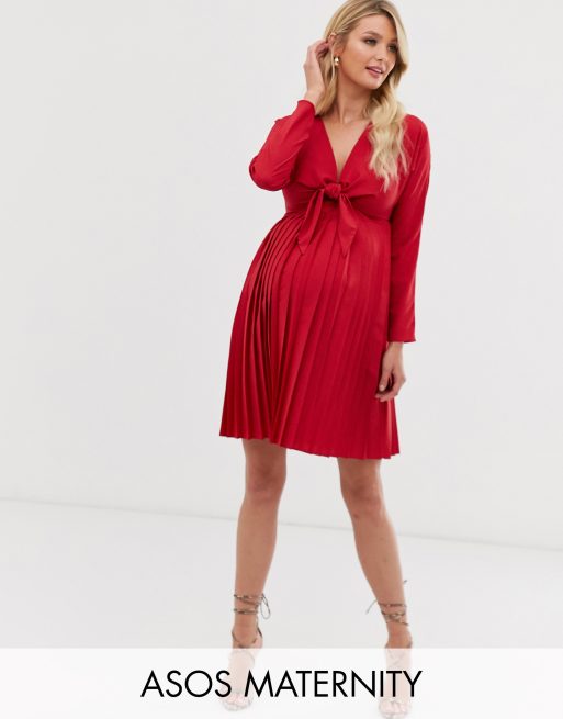 Asos maternity hotsell pleated dress