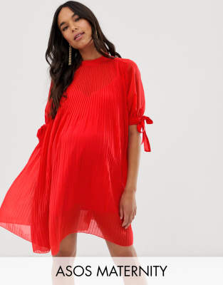 asos pleated trapeze mini dress
