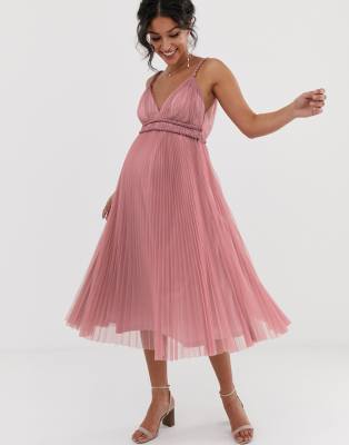 asos design soft tulle midi dress