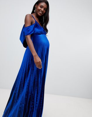 asos design pleated velvet cowl neck maxi dress