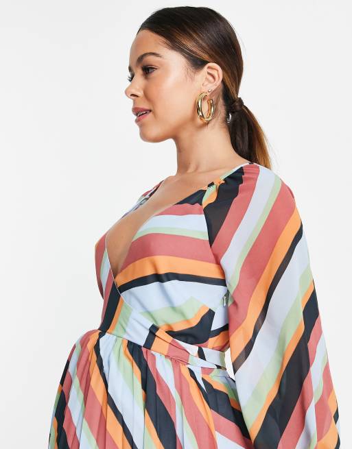 asos pleated maternity dress ASOS DESIGN Maternity elastic pleated midi dress in pastel yellow