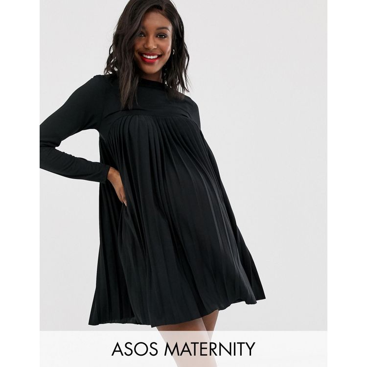 ASOS DESIGN Maternity – Plisowana, luźna sukienka ciążowa | ASOS
