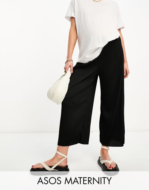 ASOS DESIGN Maternity under the bump contrast piped wide leg