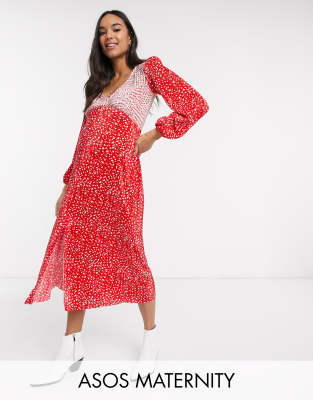red white spot dress